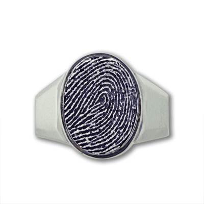 Men's Fingerprint Signet Ring