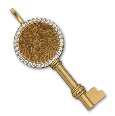 Circle Key with Diamond Bezel