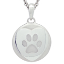 Heart and Paw Petite Cremation Ash Pendant