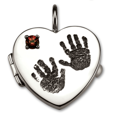 Heart Locket with Baby Prints