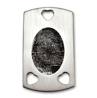 Dog Tag with Heart Cut-Outs
