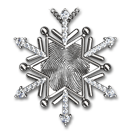 White Gold Snowflake with Thumbprint and Diamonds